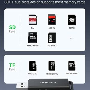 SD Card Reader Portable USB 3.0 Dual Slot Flash Memory Card Adapter Hub for TF