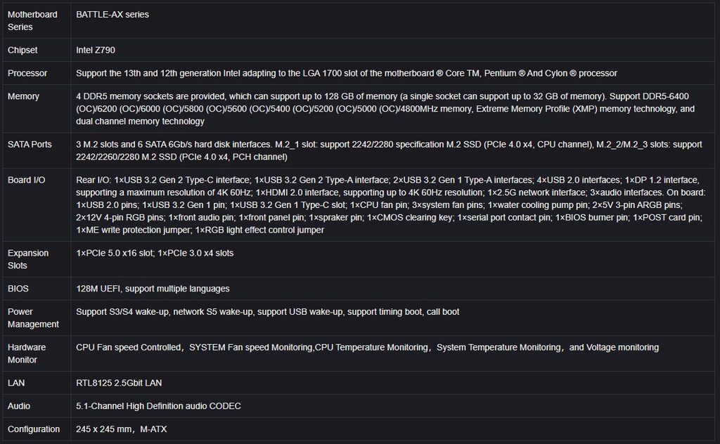 Colorful BATTLE-AX Z790M-PLUS D5 V20