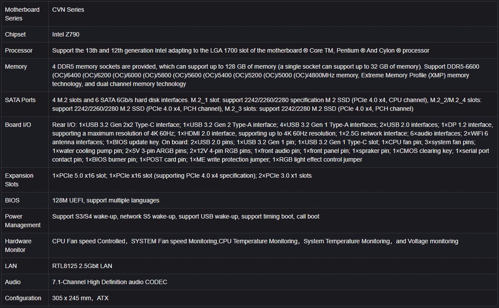 Colorful CVN Z790D5 GAMING FROZEN V20