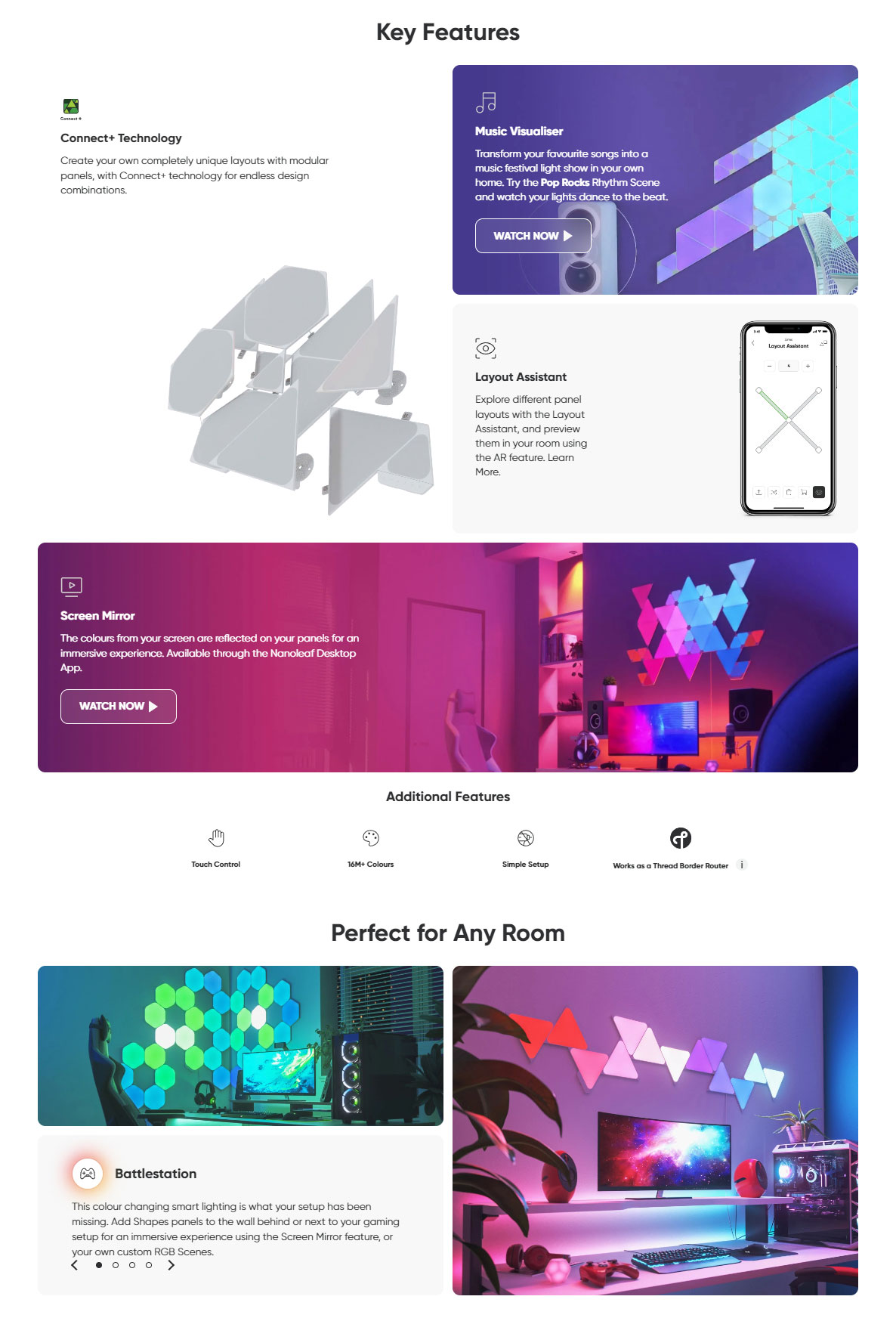 NANOLEAF SHAPES MINI TRIANGLES STARTER KIT [5 LIGHT PANELS] NL48-5002TW-5PK