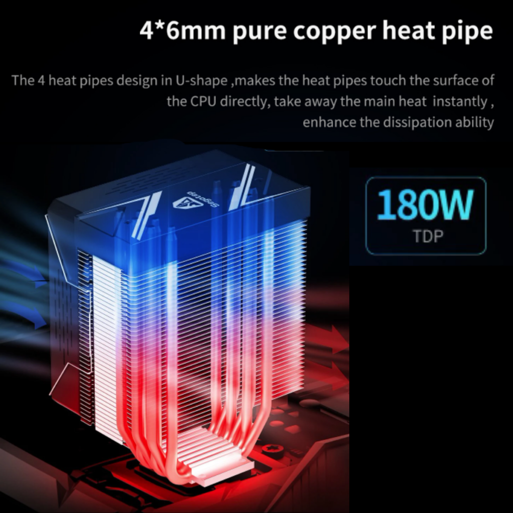 LUMOS G4 BLACK ARGB SYNC - 120MM 4 HEAT PIPE