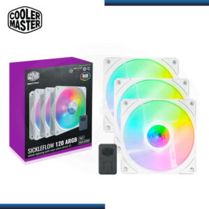 FAN CASE 12CM COOLER MASTER SICKLEFLOW ARGB 3IN1 WHITE (MFX-B2DW-183PA-R1)