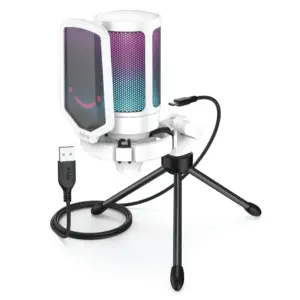 A6VW USB Mic w/ Tripod Stand RGB WH (สีขาว)